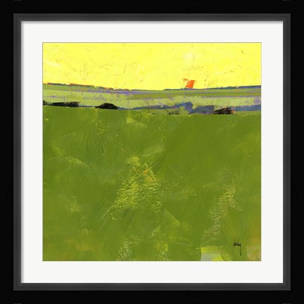 Framed Hot Sky over Lazy Fields Print