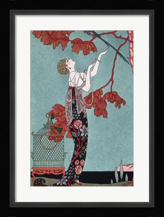 Framed Fashion Illustration, 1914 Print