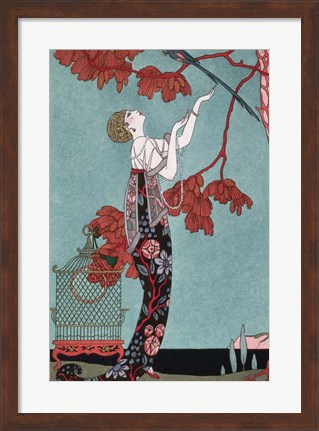 Framed Fashion Illustration, 1914 Print