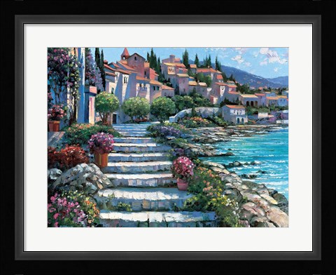 Framed Steps of St. Tropez Print