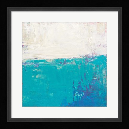 Framed Aqua White Print