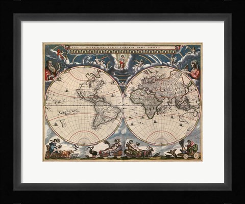 Framed Nova et Accuratissima Totius Terrarum Orbis Tabula Print