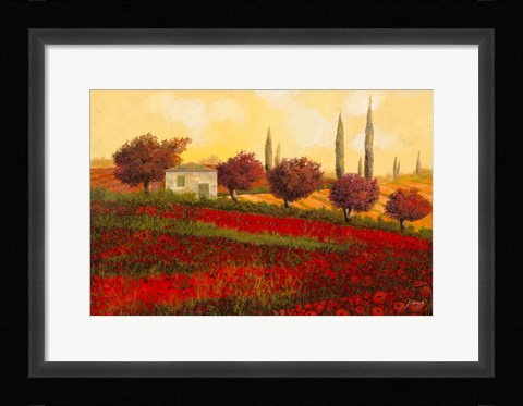 Framed Papaveri Toscana II Print