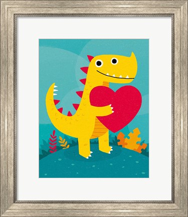 Framed Dino Love Print