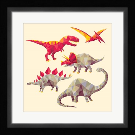 Framed Geo Saurs Print