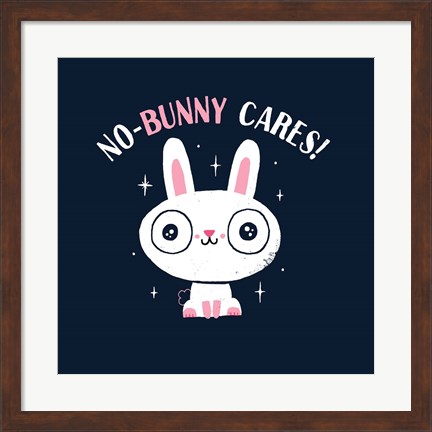 Framed No Bunny Cares Print