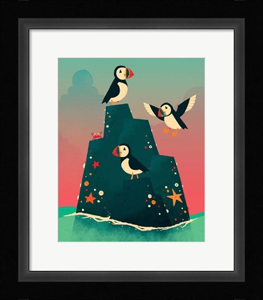 Framed Puffin Rock Print