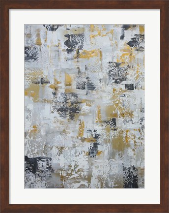 Framed Silver Gray Gold Abstract Print