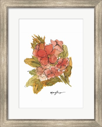 Framed Coral Floral Print