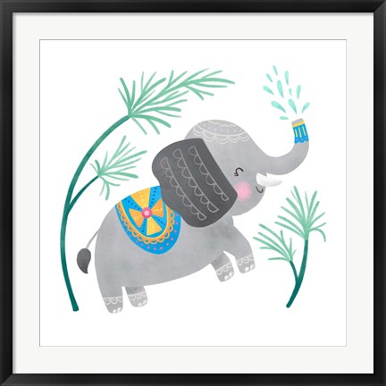 Framed Playful Pals -Elephant Print