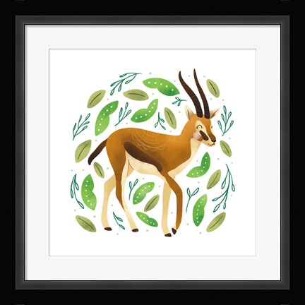 Framed Safari Cuties Gazelle Print
