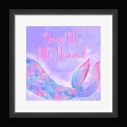 Framed Mermaid Life I Pink/Purple Print