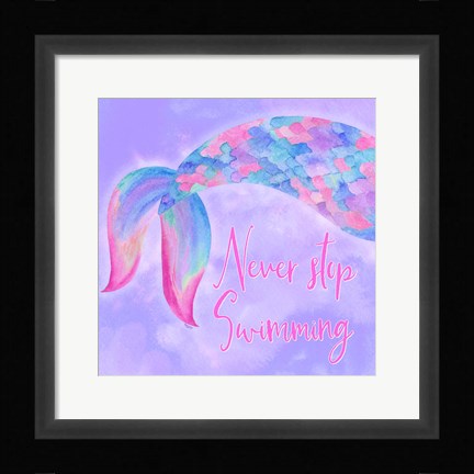 Framed Mermaid Life II Pink/Purple Print