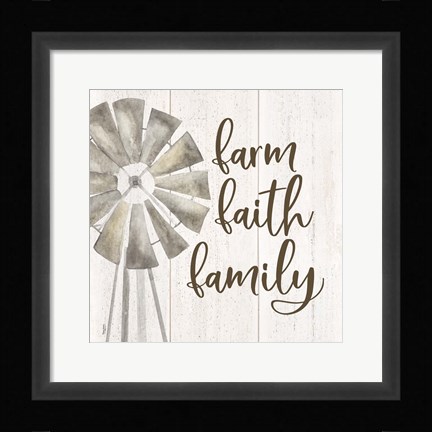 Framed Farm Life III Farm Faith Family Print