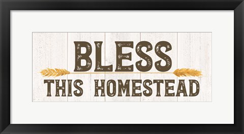 Framed Farm Life Panel Bless this Homestead Print
