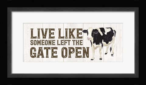 Framed Farm Life Panel Live Like Gate Print