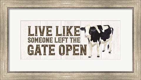 Framed Farm Life Panel Live Like Gate Print