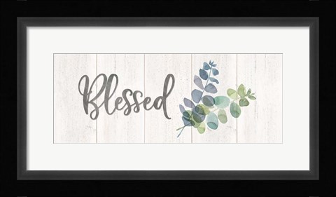 Framed Natural Inspiration Blue Blessings sign Print