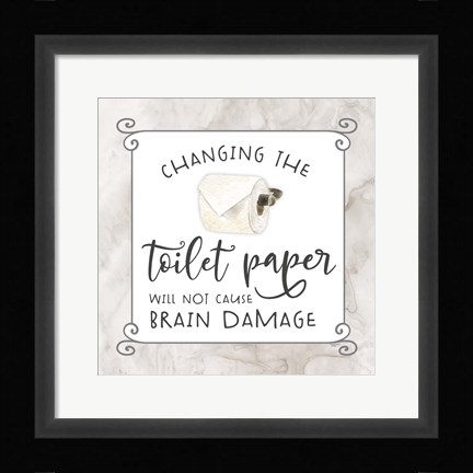 Framed Bath Humor Toilet Paper Print