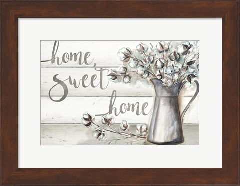 Framed Farmhouse Cotton Home Sweet Home Print