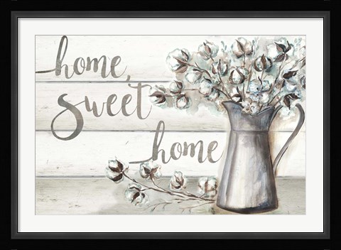 Framed Farmhouse Cotton Home Sweet Home Print