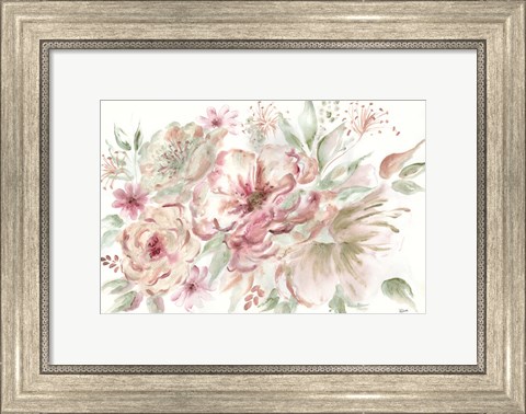 Framed Rose Gold Floral Landscape Print