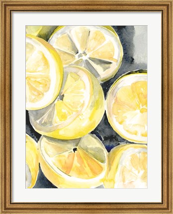Framed Lemon Slices I Print