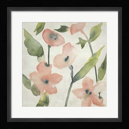 Framed Blush Pink Blooms I Print