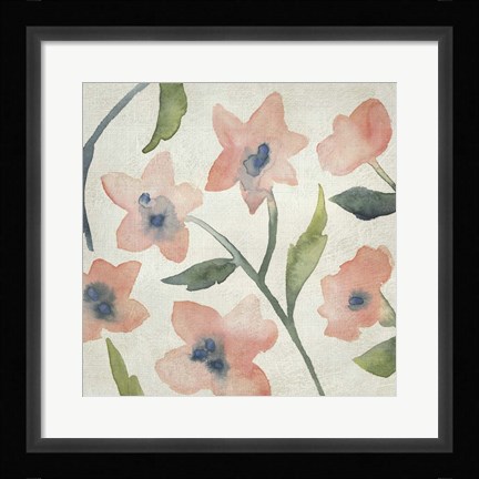 Framed Blush Pink Blooms III Print