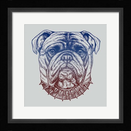 Framed Gritty Bulldog Print