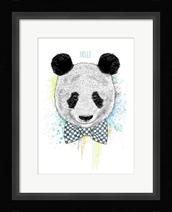 Framed Hello Panda Print