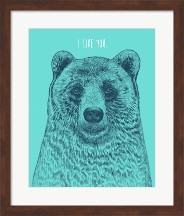 Framed I Like You Bear Print