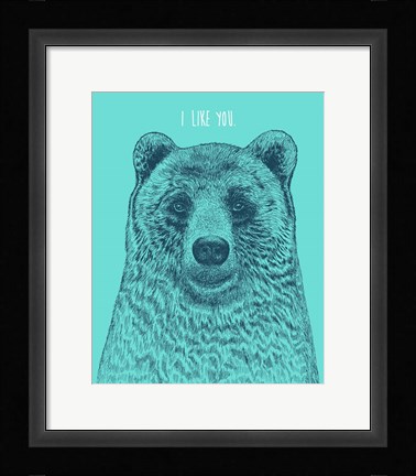 Framed I Like You Bear Print