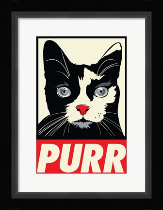 Framed Purr Propaganda Print