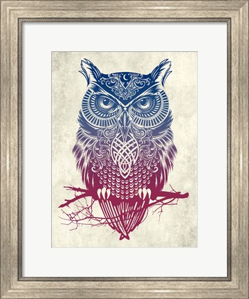 Framed Warrior Owl Print