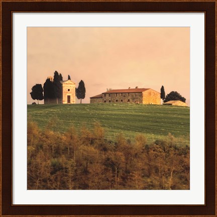 Framed Evening Light, Tuscany Print