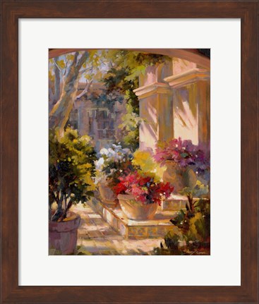 Framed Flowered Courtyard Print