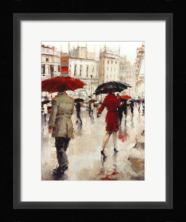 Framed Parting on a Paris Street Print