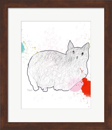 Framed Kitty in Repose Print