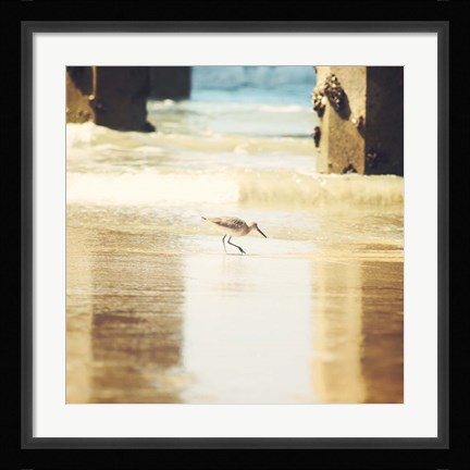 Framed Walking on The Beach Print
