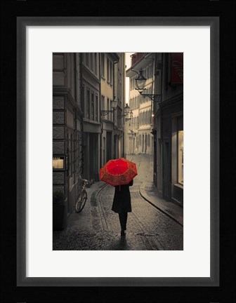 Framed Red Rain Print