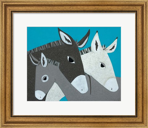 Framed Donkey Family Print