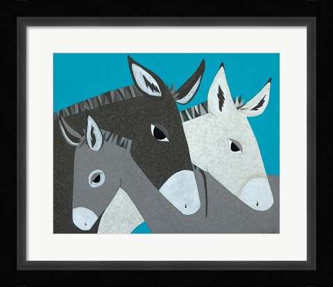 Framed Donkey Family Print