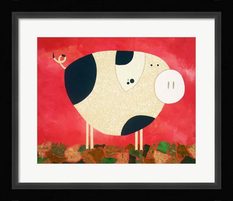 Framed Pig Newton Print