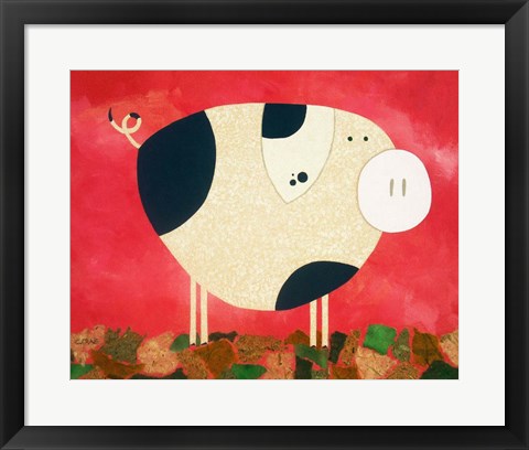 Framed Pig Newton Print