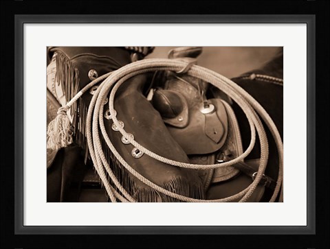 Framed Cowgirls Lasso Print