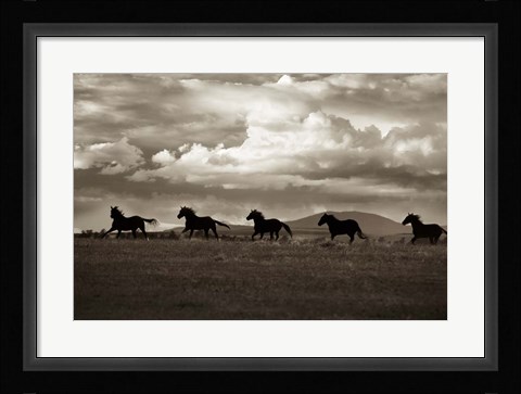 Framed Racing the Clouds Print