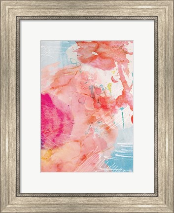 Framed Abstract Turquoise Pink No. 1 Print