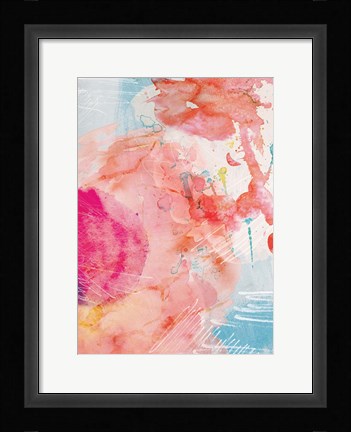 Framed Abstract Turquoise Pink No. 1 Print