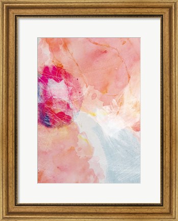Framed Abstract Turquoise Pink No. 2 Print